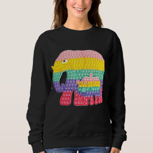 Pop It Fidget Game Elephant Mother And Baby Sweatshirt