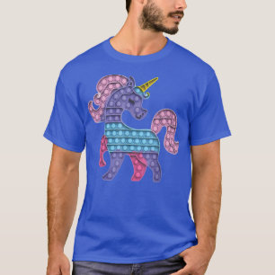 Pop it Fidget Game Unicorn Rainbow colourful for g T-Shirt