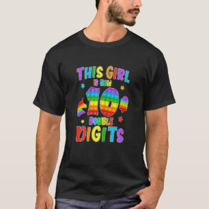 Pop It Girl Is Now 10 Double Digits 10th Birthday T-Shirt