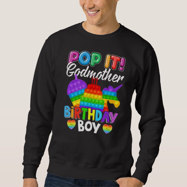 Pop It Godmother Birthday Boy Fidget Kid Matching  Sweatshirt (Front)
