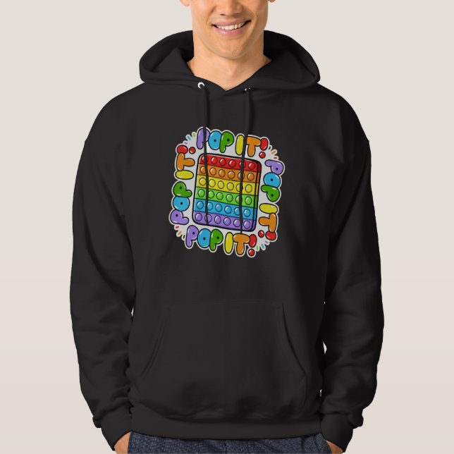 Pop It Heart Funny Pop It Push Game Hoodie (Front)