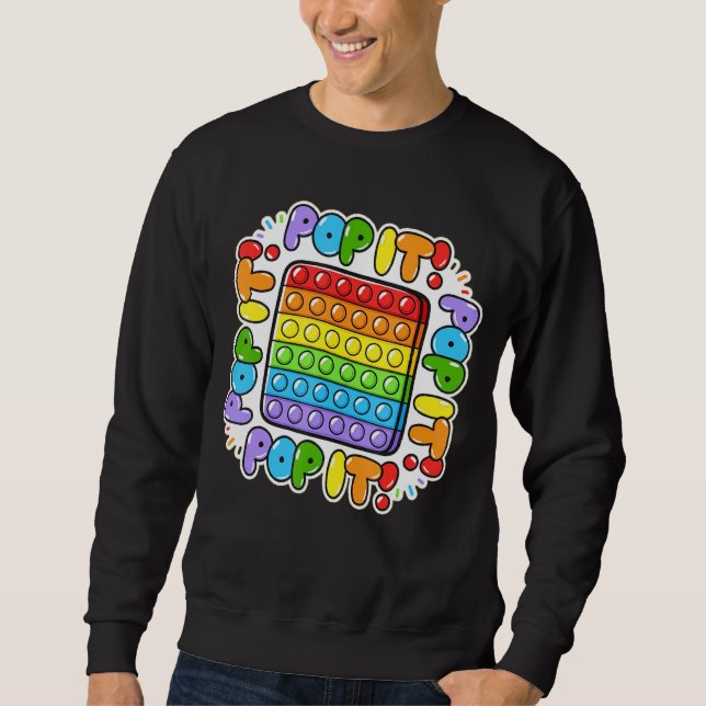 Pop It Heart Funny Pop It Push Game Sweatshirt (Front)