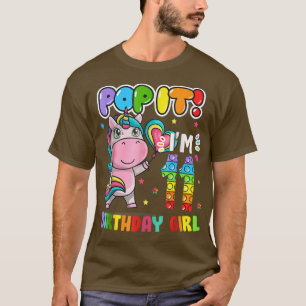 Pop It I'm 11 Years Old 11th Birthday Unicorn Girl T-Shirt