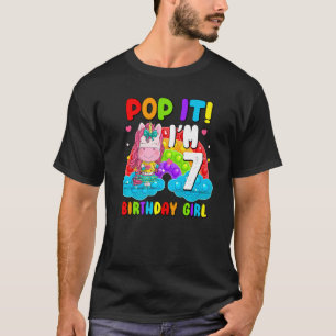 Pop It I'm 7 Birthday Girl Pop Fidget Toys Graphic T-Shirt