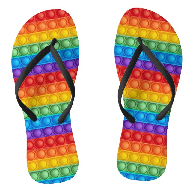 Pop It Popping Colourful Pattern  Jandals (Footbed)