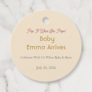 Pop It When She Pops | Baby Shower Favor Tag