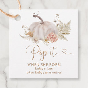 Pop it when she pops boho pumpkin favour tags