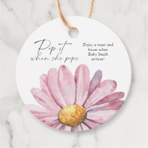 Pop it when she pops elegant Wildflowers Favour Tags