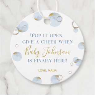 Pop it When She Pops Favour Tag, Champagne Tag