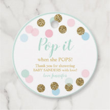 Pop it when she Pops Favour Tags Gender Neutral