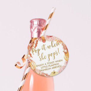 Pop it when she pops Little pumpkin Favour tags