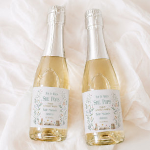 Pop It When She Pops New Chapter Baby Shower Sparkling Wine Label
