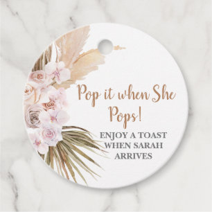 Pop it when She Pops pampas grass Favour Tags