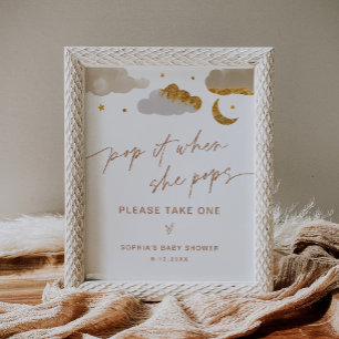 Pop It When She Pops Sign Twinkle Star Baby Shower