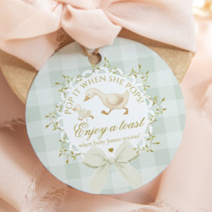 Pop it when she Pops Silly Goose Sage Baby shower Favour Tags