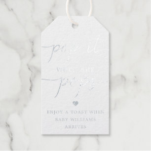 Pop It When She Pops Silver Foil Favour Gift Tag