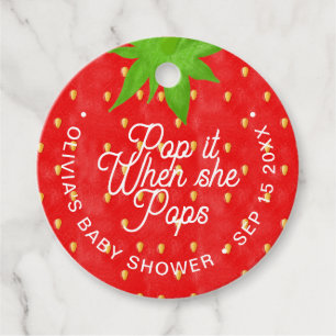 Pop It When She Pops Strawberry Favour Tags