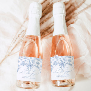 Pop it when she pops Toile Safari animals Sparkling Wine Label