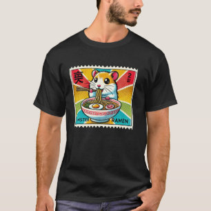 Pop Japanese Art Noodle Postage Stamp Cute Hamster T-Shirt