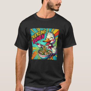 Pop Japanese Art Noodles Colourful Wildlife Duckli T-Shirt