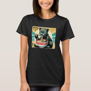 Pop Japanese Art Postage Stamp Noodles Panther Ram T-Shirt
