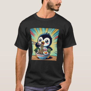Pop Japanese Art Wildlife Noodle Lover Penguin Ram T-Shirt