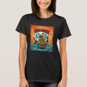 Pop Japanese Art Wildlife Noodle Lover Seal Ramen T-Shirt