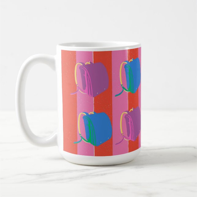 Pop Japanese School Bag Coffee Mug (Left)