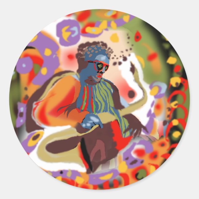 **Pop Jazz MAn** Classic Round Sticker (Front)