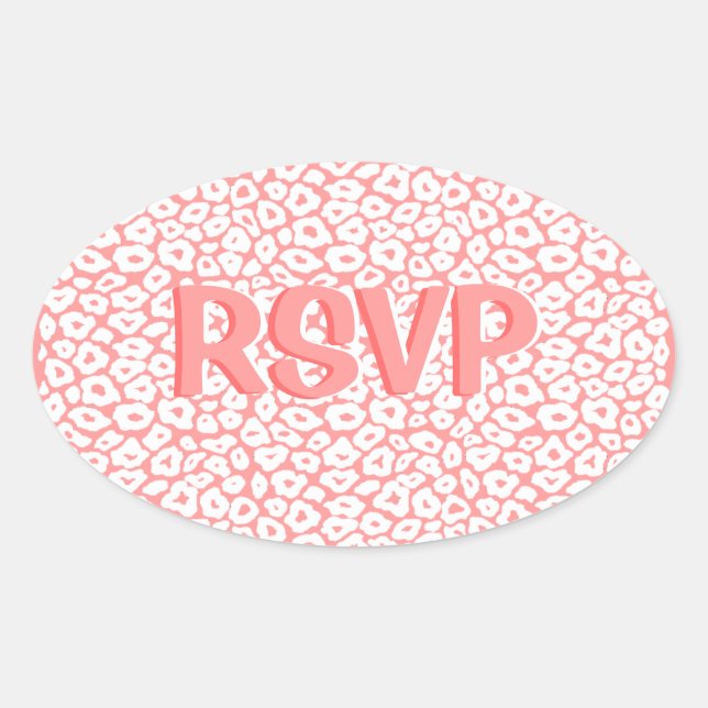 Pop Leopard Oval Sticker (Front)