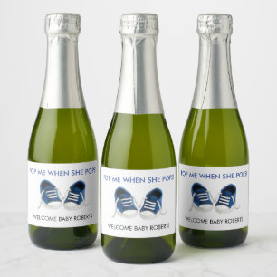Pop Me When She Pops, Blue Baby Sneakers Sparkling Wine Label