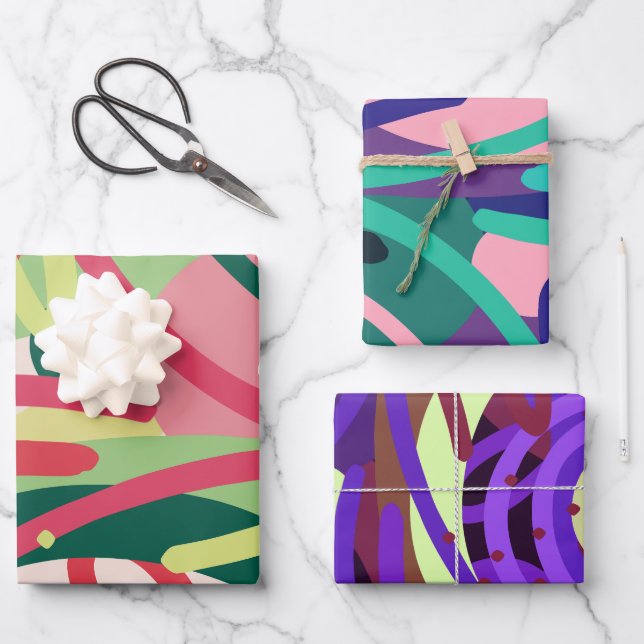 Pop Modern Wrapping Paper Sheet (Front)