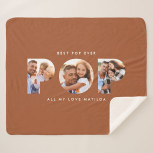 Pop multi photo modern elegant terracotta gift fle sherpa blanket