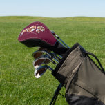 Pop multi photo modern typography burgundy gift golf head cover<br><div class="desc">Pop multi photo modern contemporary elegant typography child gift. Ideal fathers day,  birthday or christmas gift. Burgundy colour can be changed.</div>