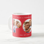 Pop multi photo modern typography elegant red coffee mug<br><div class="desc">Pop multi photo modern typography elegant contemporary child gift design. Ideal fathers day,  birthday or christmas gift. Red colour can be changed.</div>