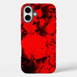 Pop Musician Portraits in Vibrant Red Colours Art iPhone 16 Plus Case