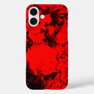 Pop Musician Portraits in Vibrant Red Colours Art  iPhone 16 Plus Case
