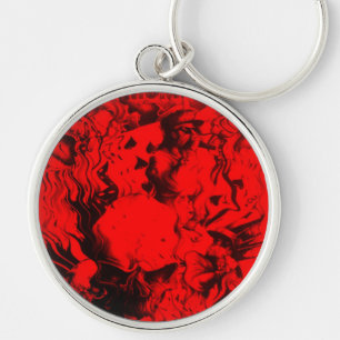 Pop Musician Portraits in Vibrant Red Colours Art Key Ring
