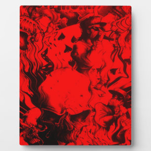 Pop Musician Portraits in Vibrant Red Colours Art  Plaque