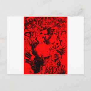 Pop Musician Portraits in Vibrant Red Colours Art  Postcard