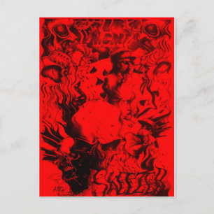 Pop Musician Portraits in Vibrant Red Colours Art  Postcard