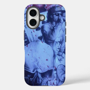 Pop Musicians   Vibrant Blue & Purple Abstract Art iPhone 16 Case