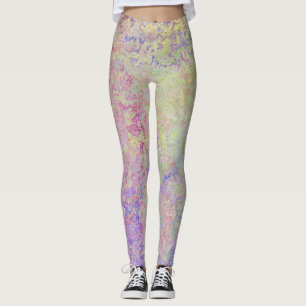 Pop of Pastel Colourful Alcohol Ink Abstract Leggings