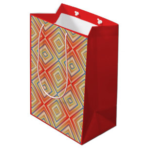 Pop Of Reds Alternative Diamond Pattern Medium Gift Bag