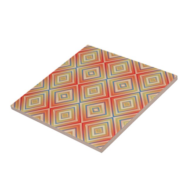 Pop Of Reds Alternative Diamond Pattern  Tile (Side)