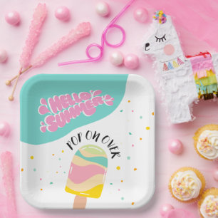 Pop On Over Birthday Party Paper Plate