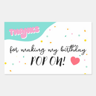 Pop On Over Birthday Party Rectangular Sticker