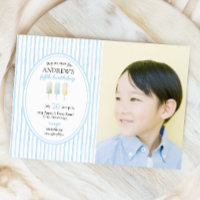 Pop on Over Blue Popsicle Birthday Invitation