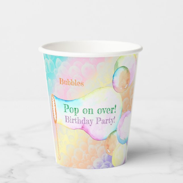 Pop On Over Kids Birthday Party Paper Cups (Front)