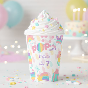 Pop on over! Pastel pop it birthday kid Paper Cups